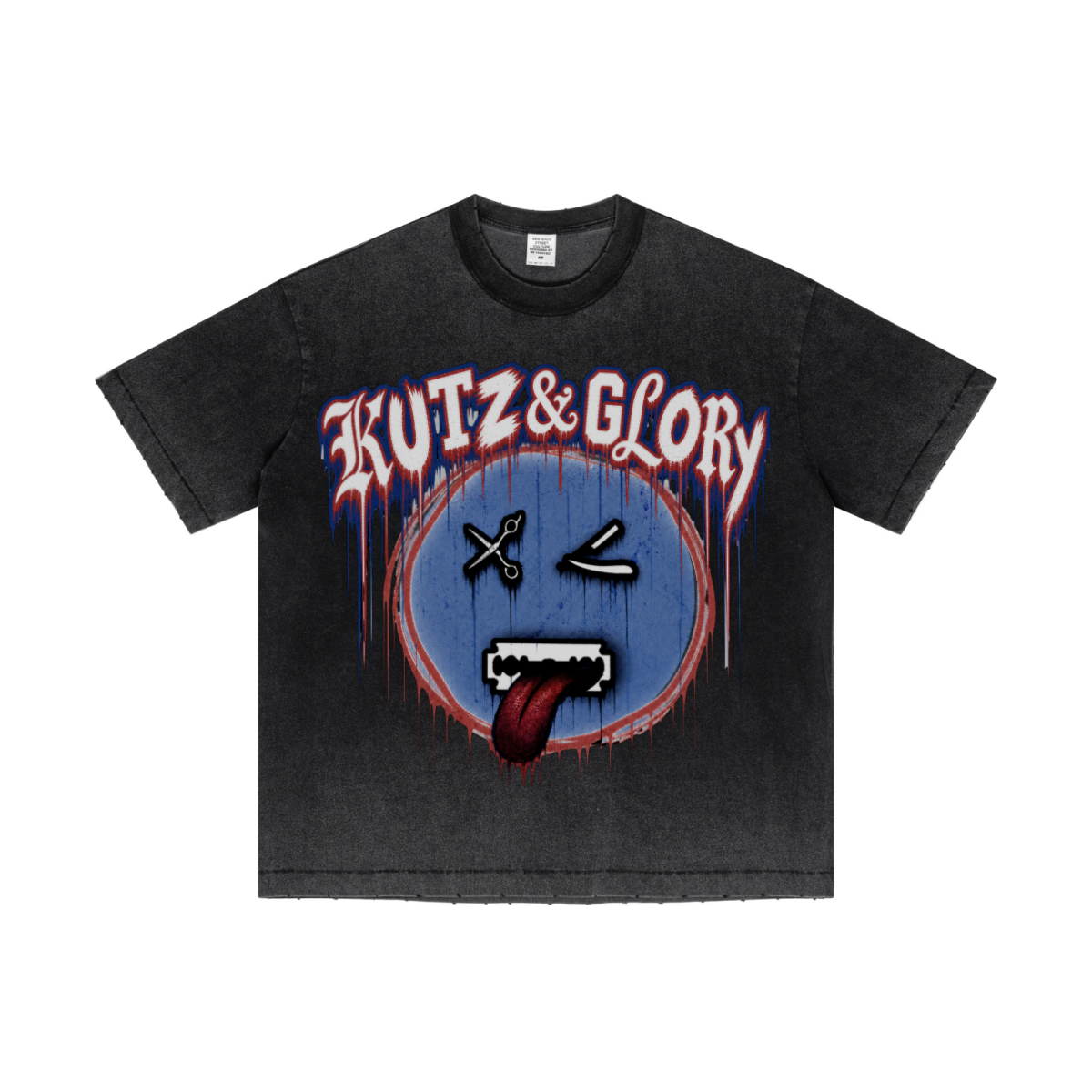 275GSM Unisex Raw-Edge Reverse-Wash Fried-Color T-shirt Snowflake Grey